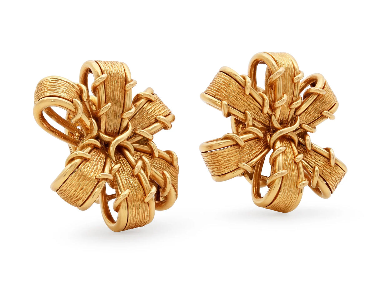 Tiffany & Co. Schlumberger Ribbon Earrings in 18K Gold