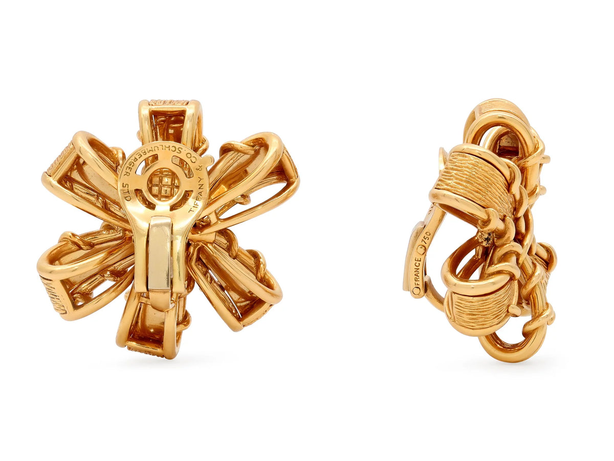 Tiffany & Co. Schlumberger Ribbon Earrings in 18K Gold