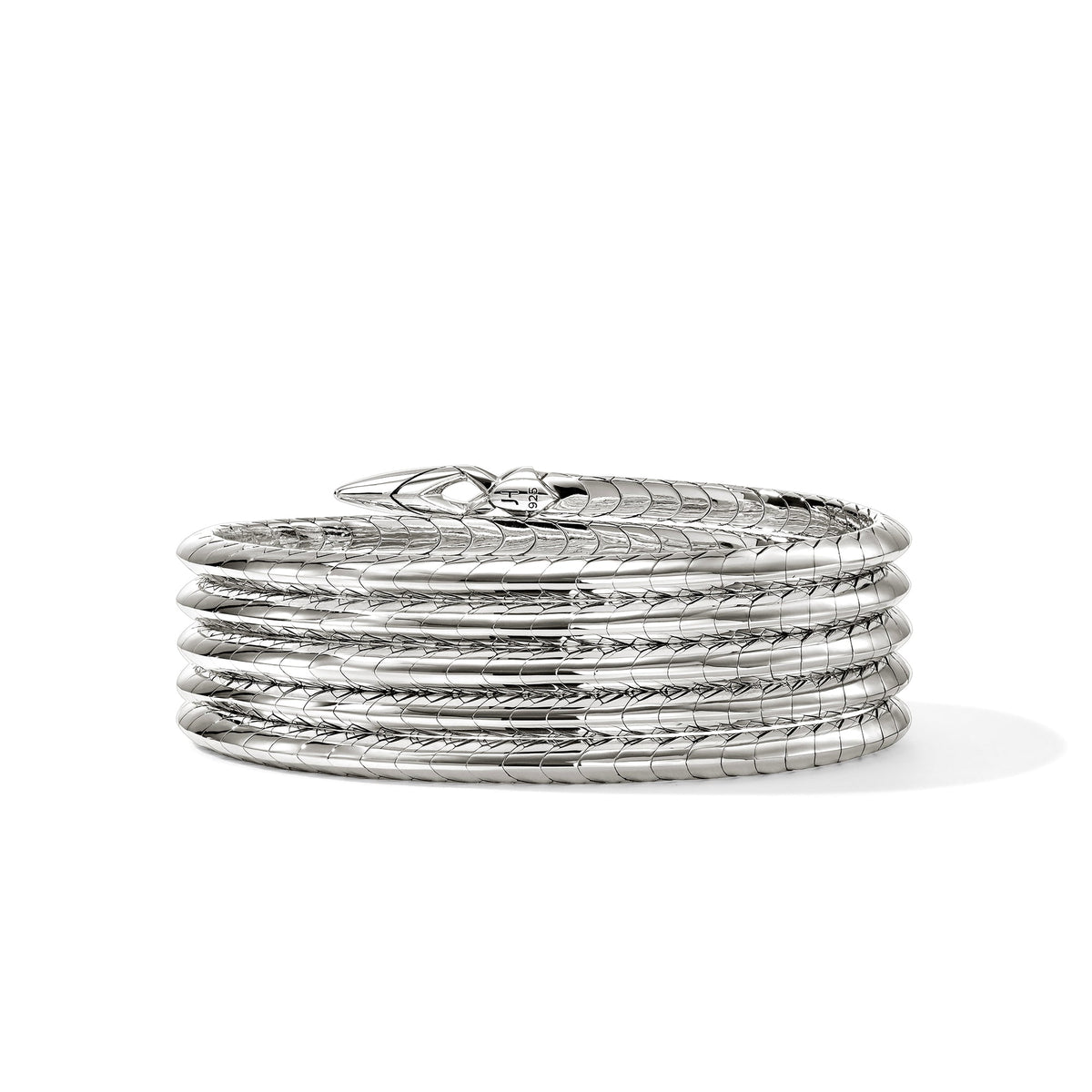 Naga Multi Coil Bracelet, Sterling Silver, Diamonds