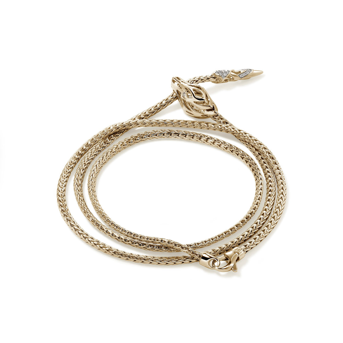 Naga Wrap, Gold, Diamonds, 2.5MM