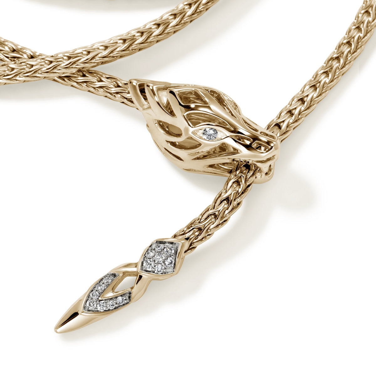 Naga Wrap, Gold, Diamonds, 2.5MM