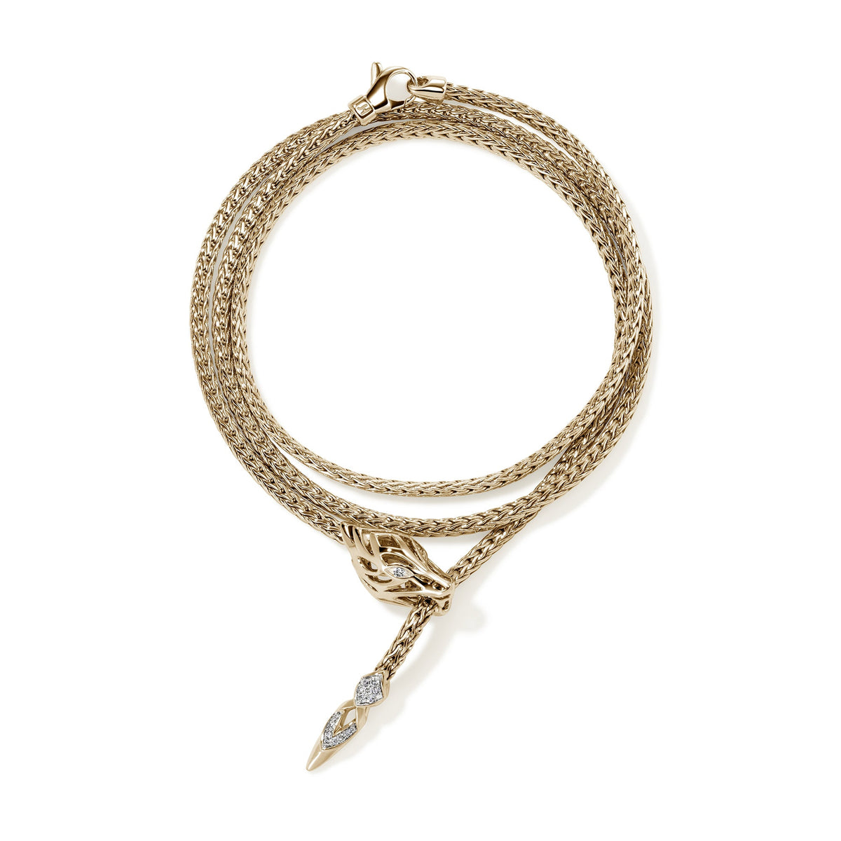 Naga Wrap, Gold, Diamonds, 2.5MM