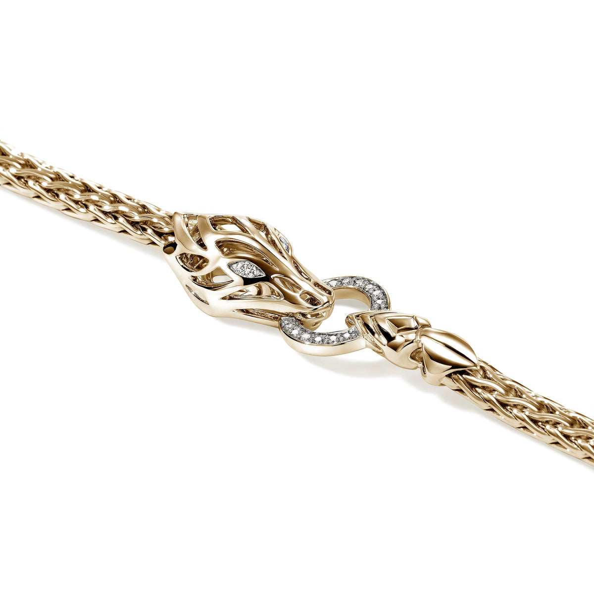 Naga Bracelet, Gold, Diamonds, 3.5MM