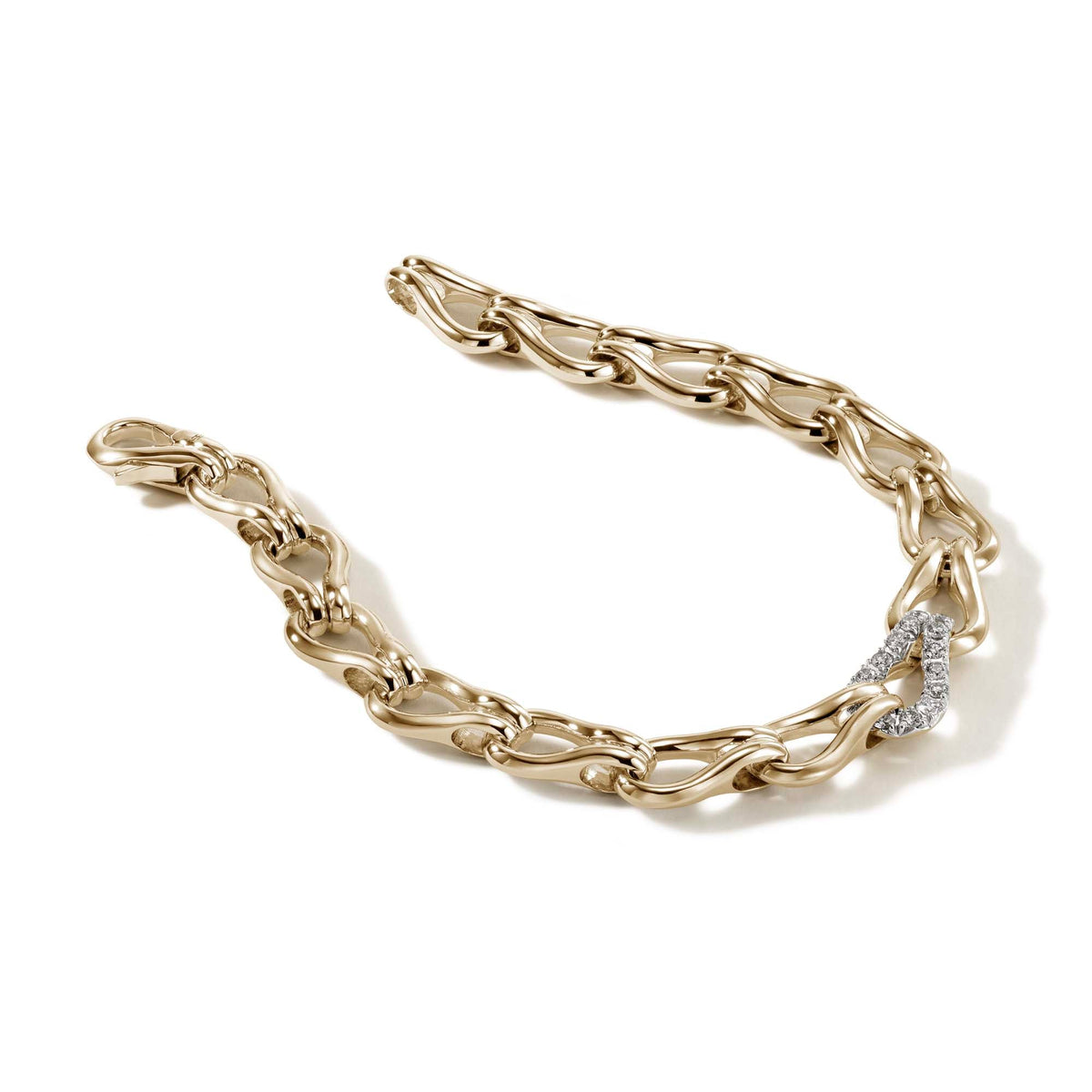 Surf Bracelet, Gold, Diamonds, 8.5MM