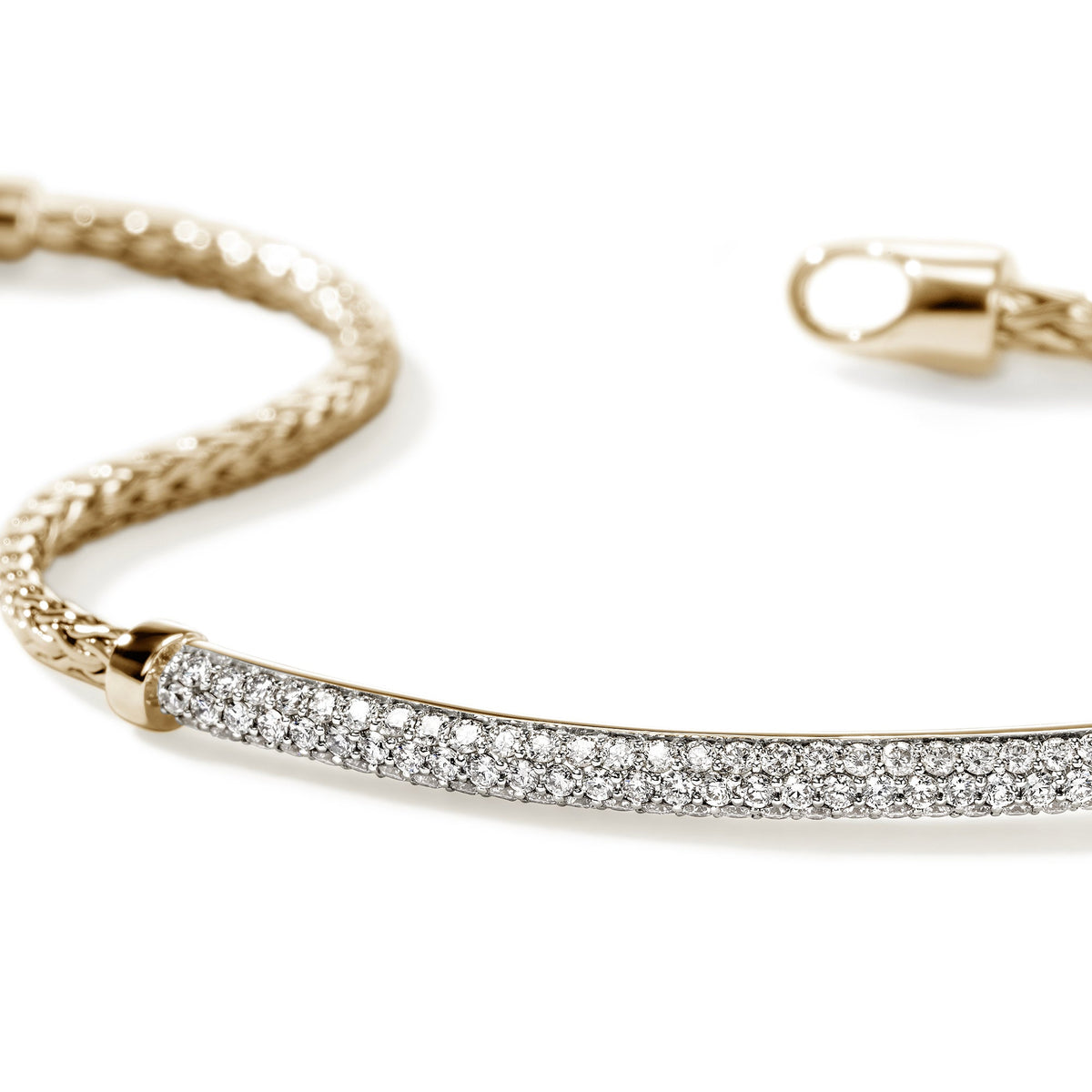 JH Essential Pavé Bracelet, Gold, Diamonds, 2.5MM