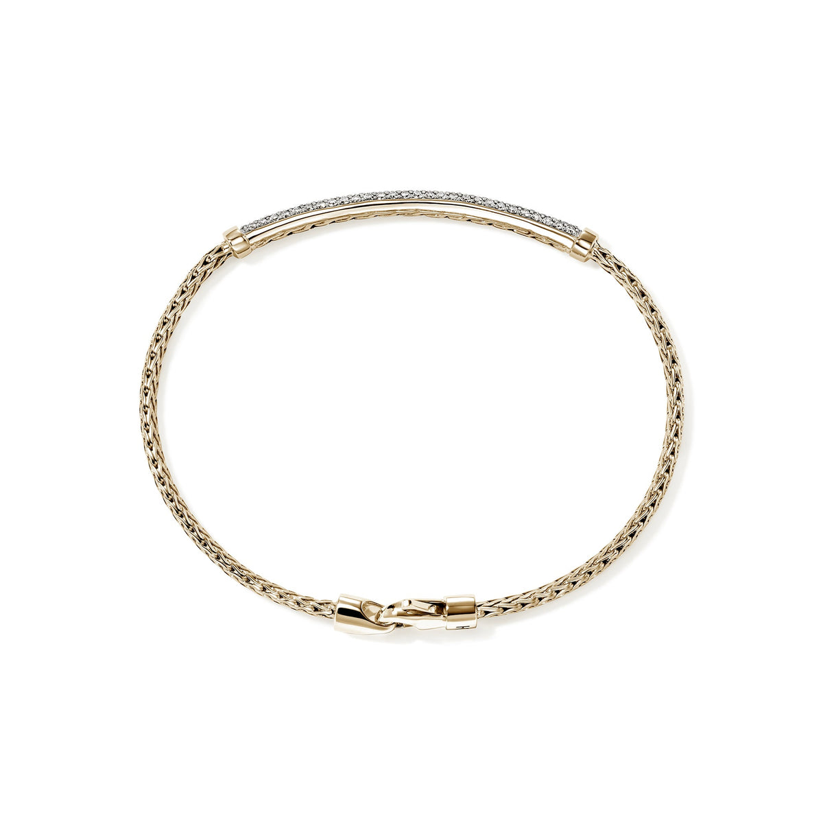 JH Essential Pavé Bracelet, Gold, Diamonds, 2.5MM