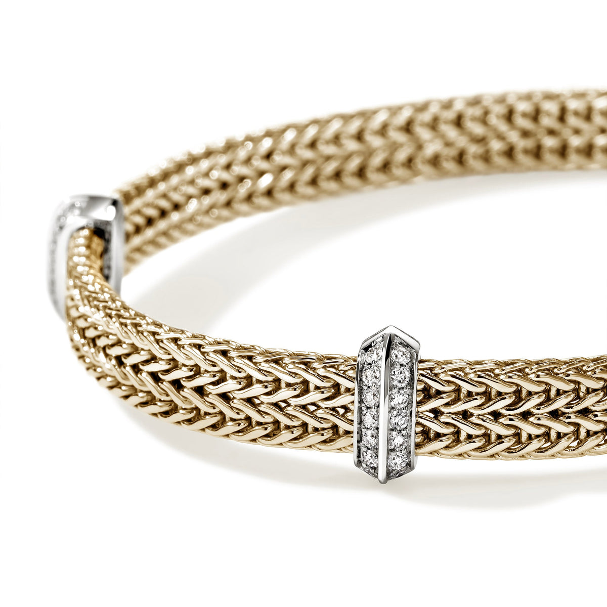 Icon Link Bracelet, Gold, Diamonds, 6MM