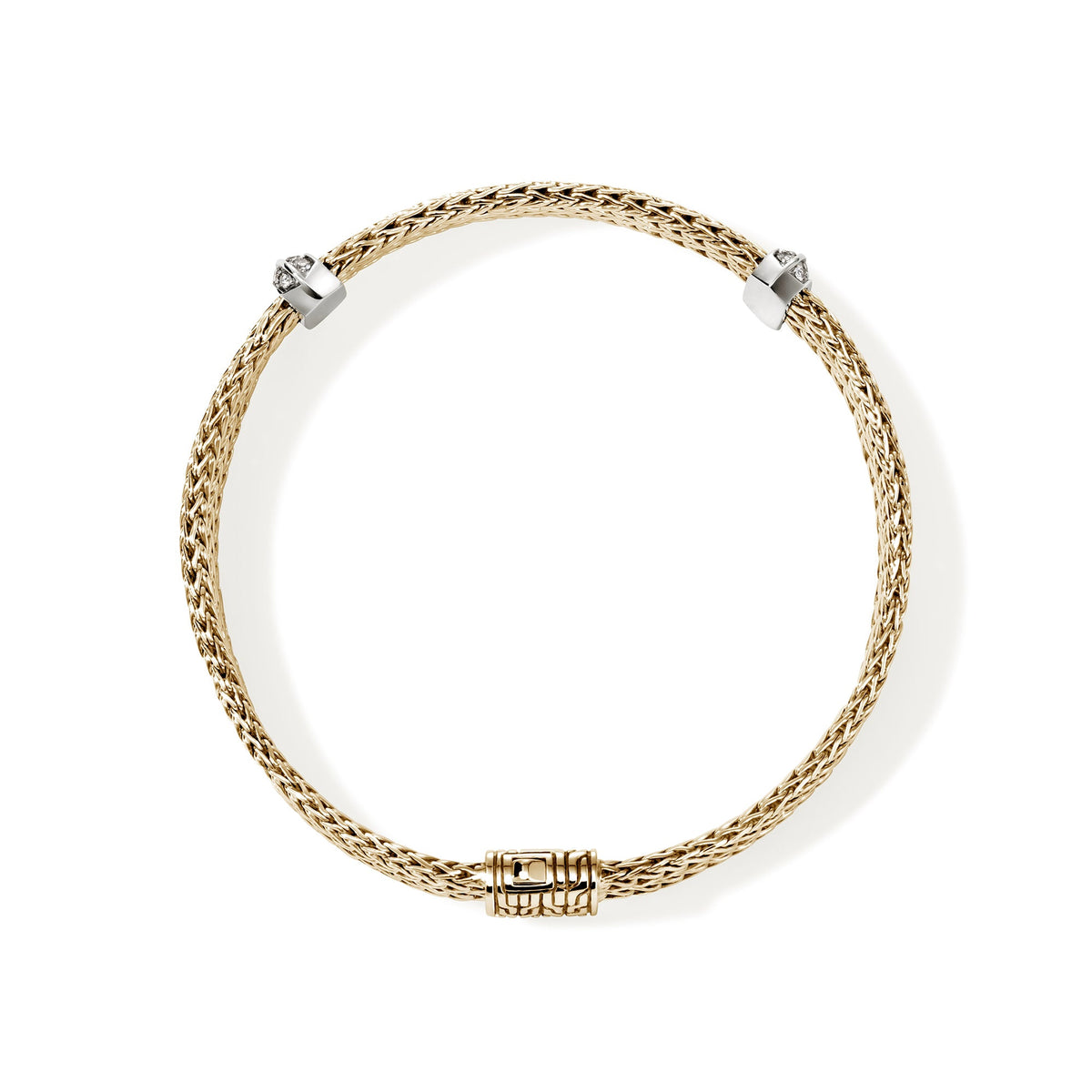 Icon Link Bracelet, Gold, Diamonds, 6MM