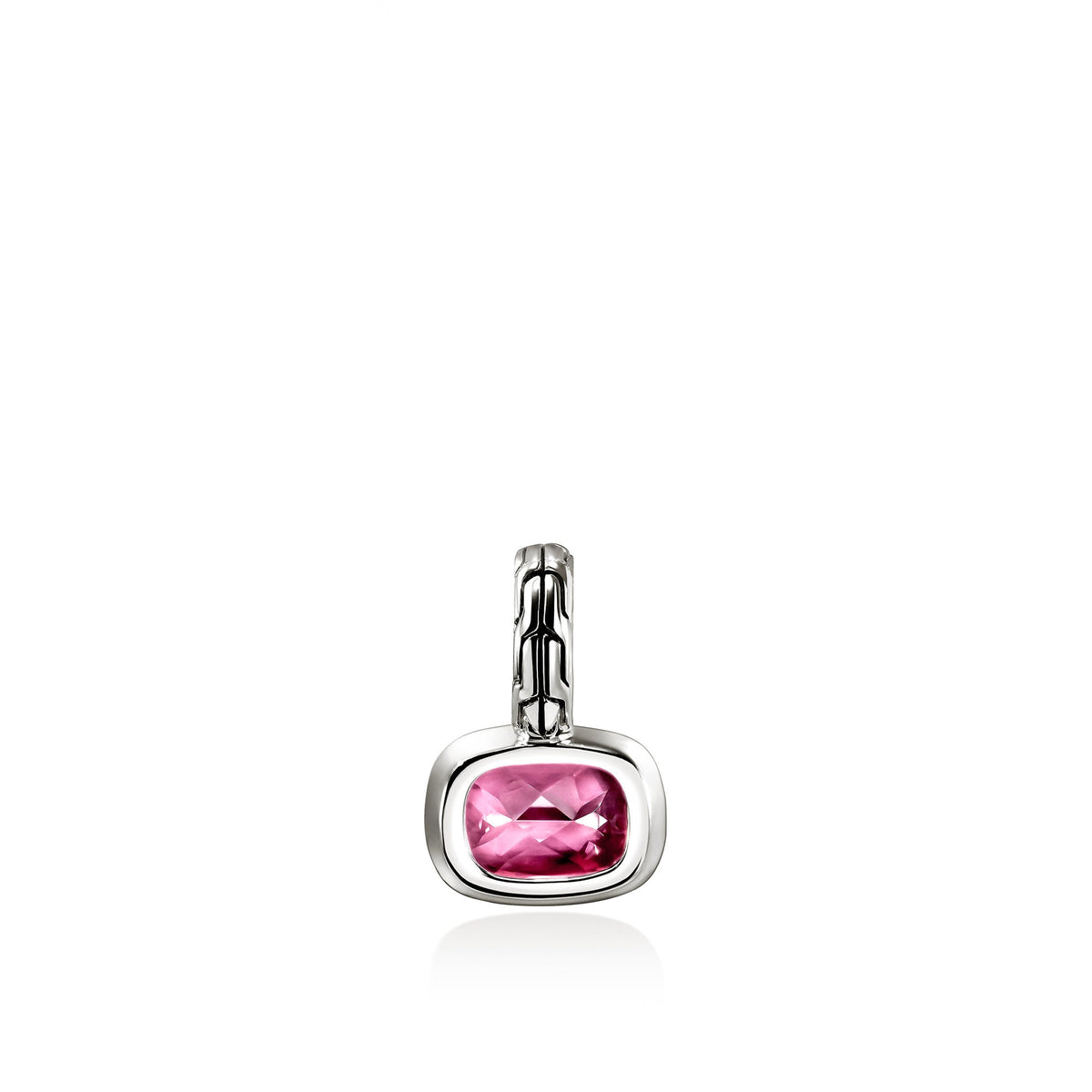 Heishi Gem Charm, Sterling Silver, Rhodolite, Diamonds
