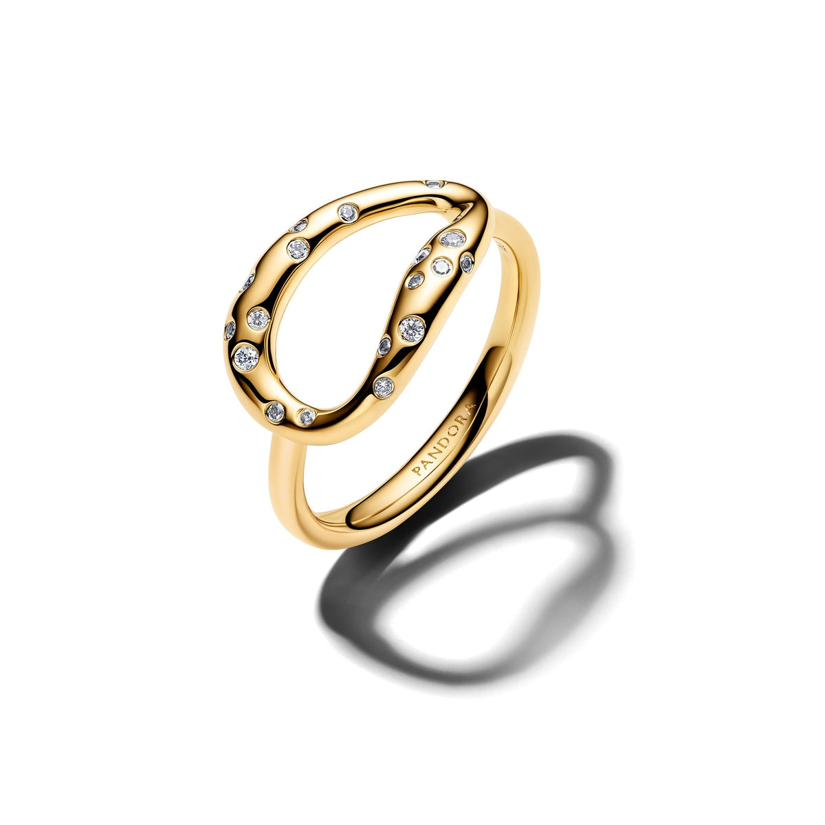 Anillo Declarativo de Piedra con Forma Orgánica de Pandora