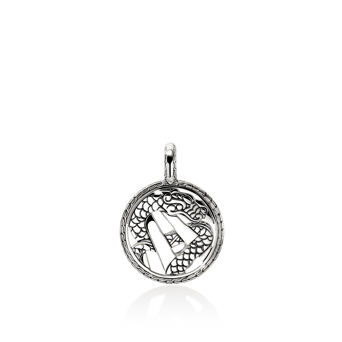 Naga Talisman Charm, Gold, Sterling Silver, Diamonds