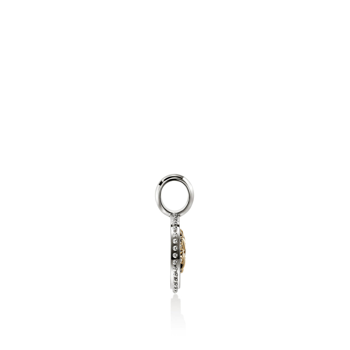 Lotus Talisman Charm, Gold, Sterling Silver, Diamonds