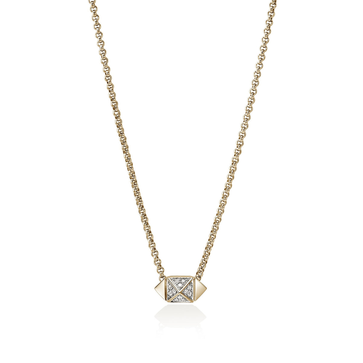 Icon Stud Necklace, Gold, Diamonds, 1.5MM