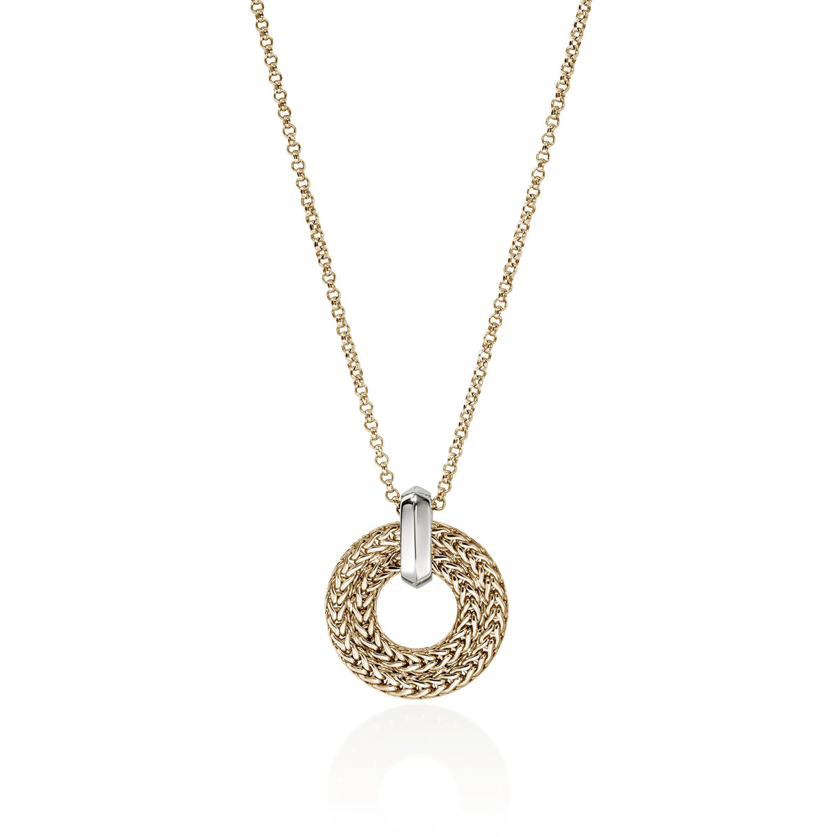 Icon Link Pendant Necklace, Gold, Diamonds, 2MM