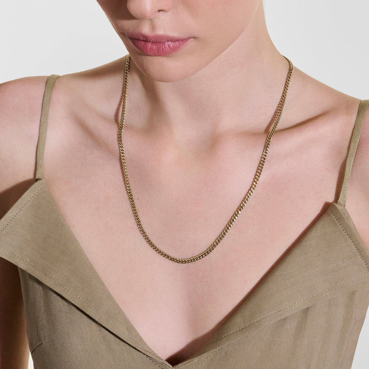 Curb Chain Necklace, Gold, 3.9MM