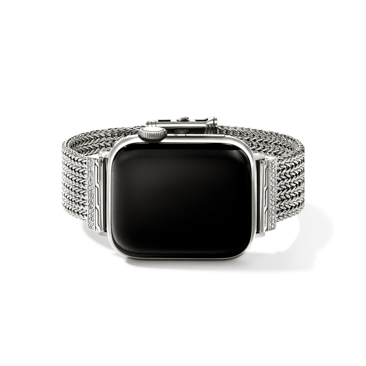 Smartwatch Strap, Silver, Diamonds, 18MM