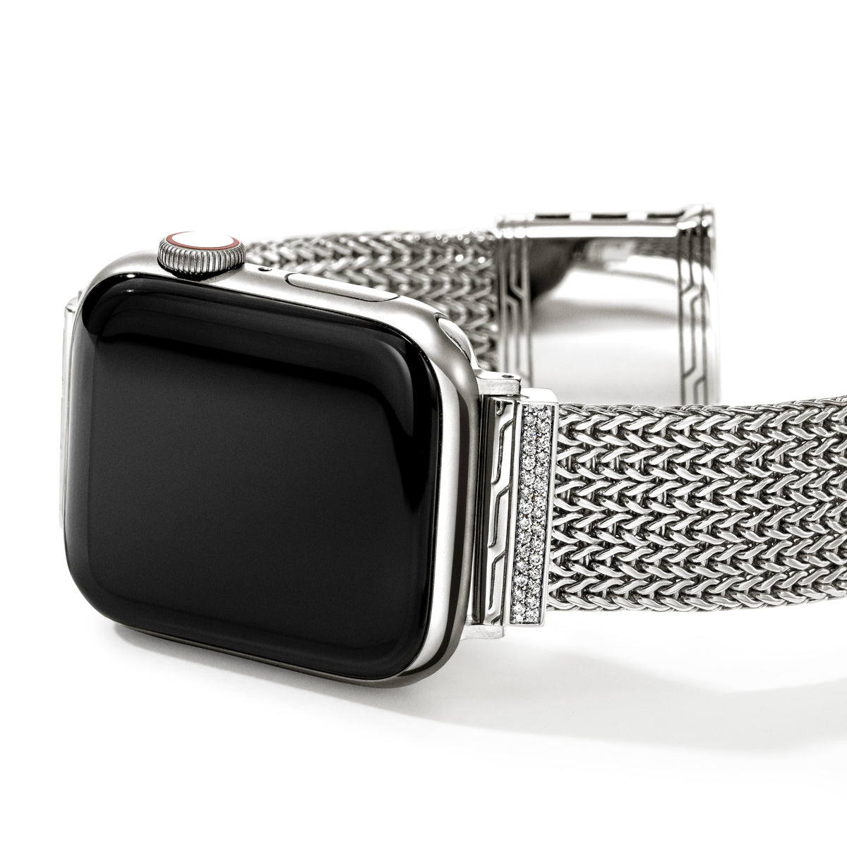 Smartwatch Strap, Silver, Diamonds, 18MM