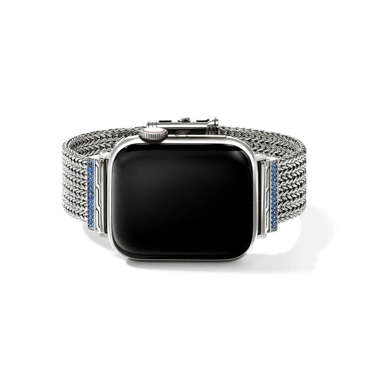 Smartwatch Strap, Sterling Silver, Blue Sapphires, 18MM