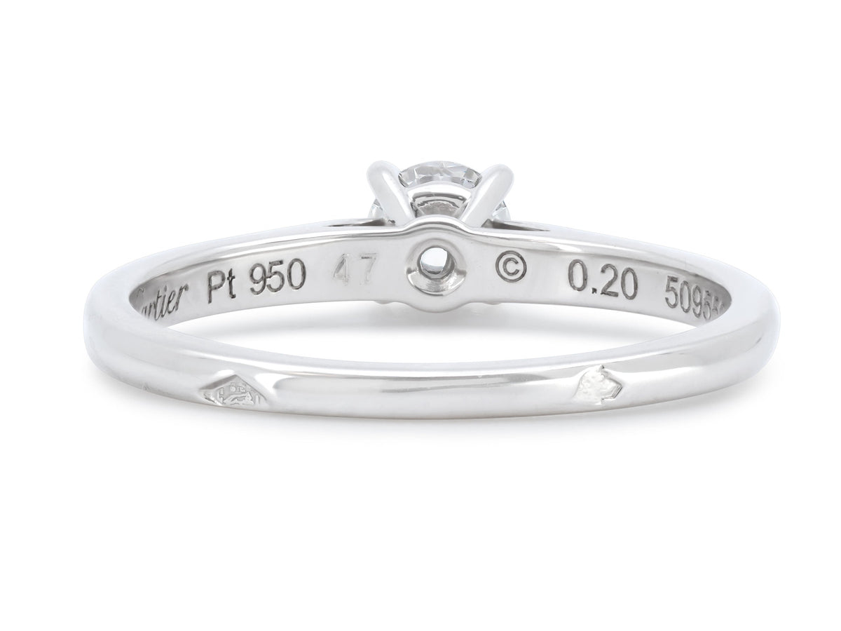 Anillo de Promesa de Diamante 'Solitaire 1895' de Cartier, 0.20 quilates, en Platino