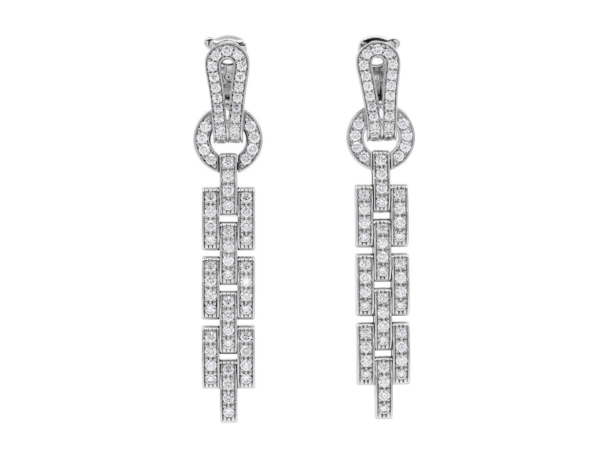 Pendientes de diamantes 'Agrafe' de Cartier en oro blanco de 18K