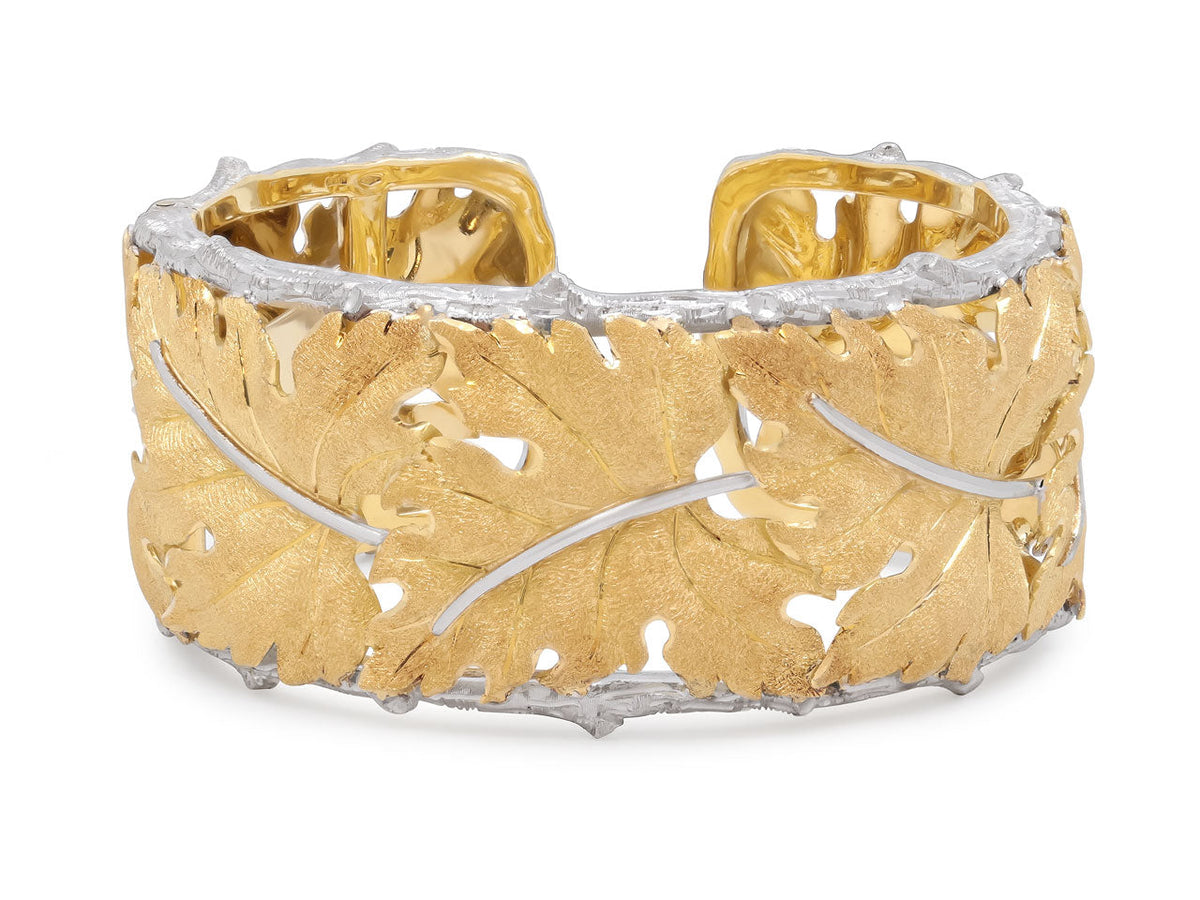 Pulsera de hoja M. Buccellati en oro de 18 quilates y plata