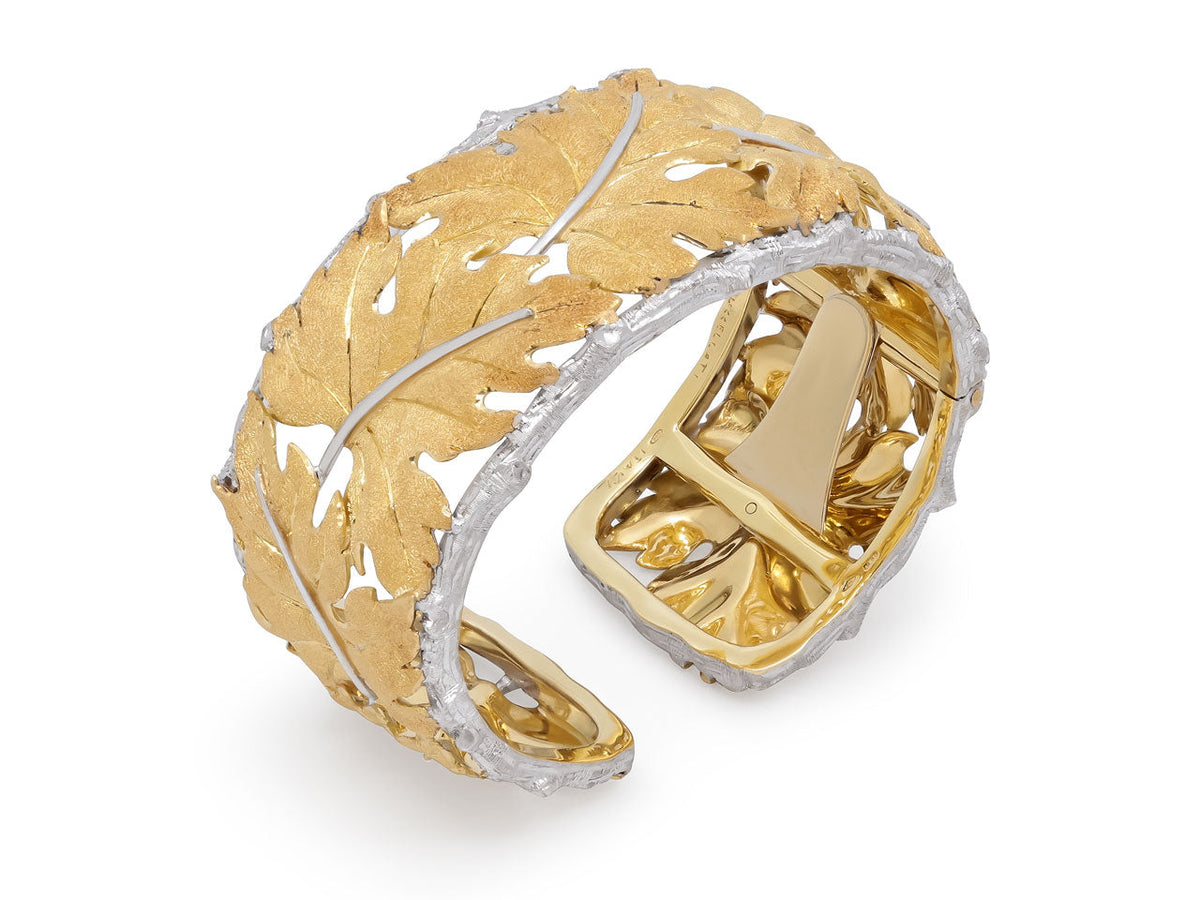 Pulsera de hoja M. Buccellati en oro de 18 quilates y plata