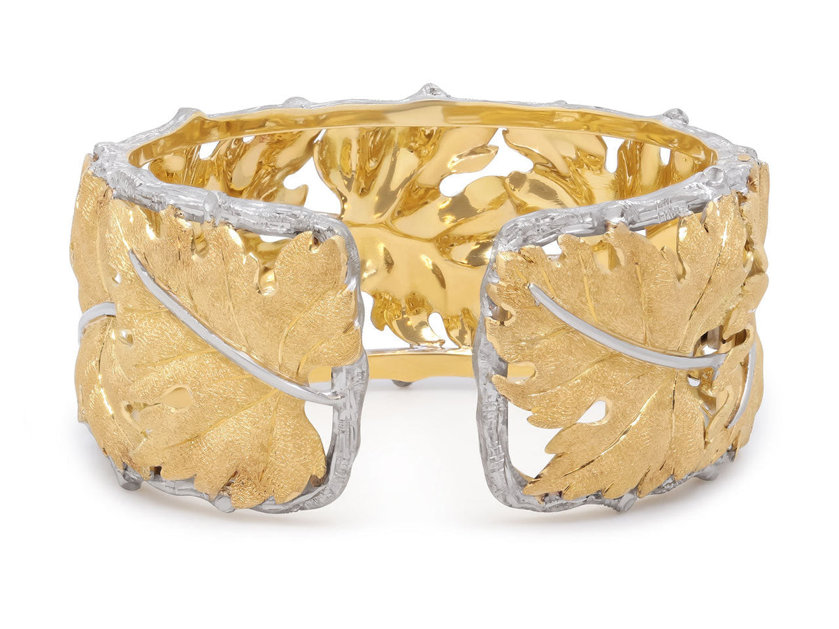 Pulsera de hoja M. Buccellati en oro de 18 quilates y plata