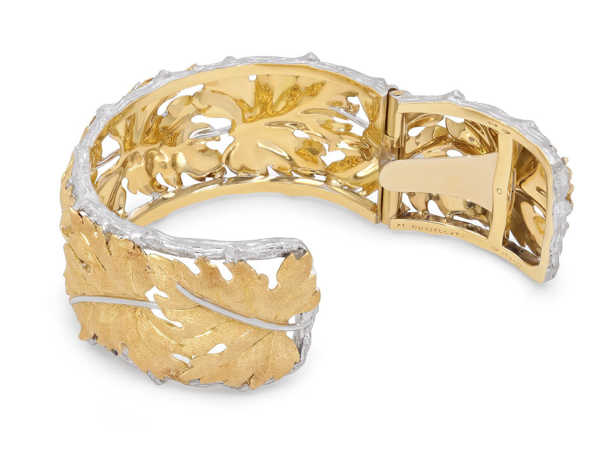 Pulsera de hoja M. Buccellati en oro de 18 quilates y plata
