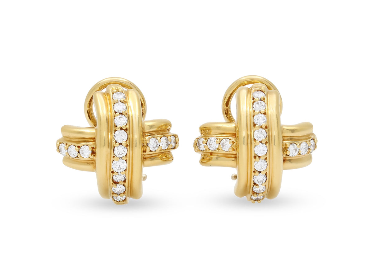 Pendientes 'X' de Diamante de Tiffany & Co. en Oro de 18K