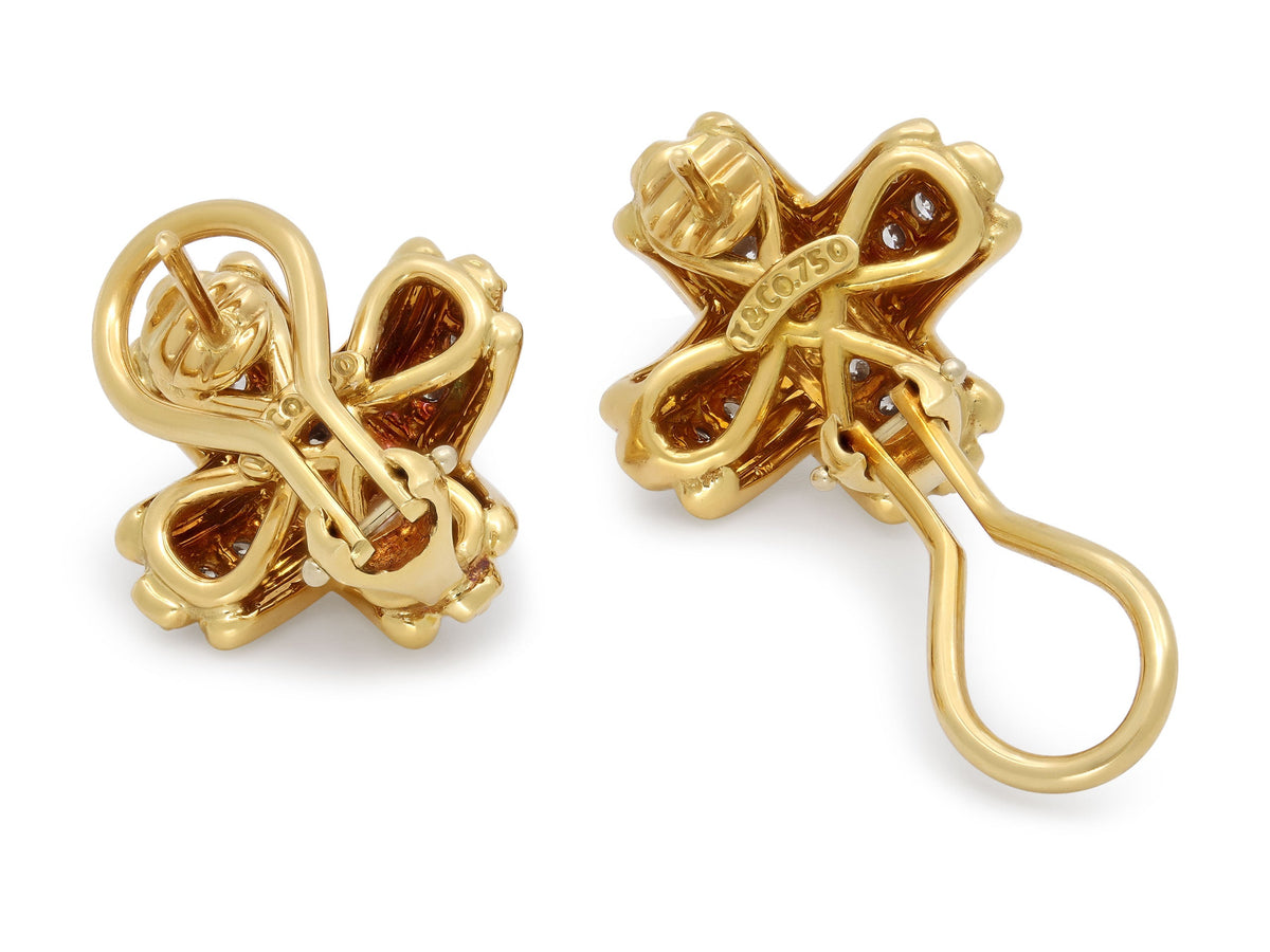 Pendientes 'X' de Diamante de Tiffany & Co. en Oro de 18K