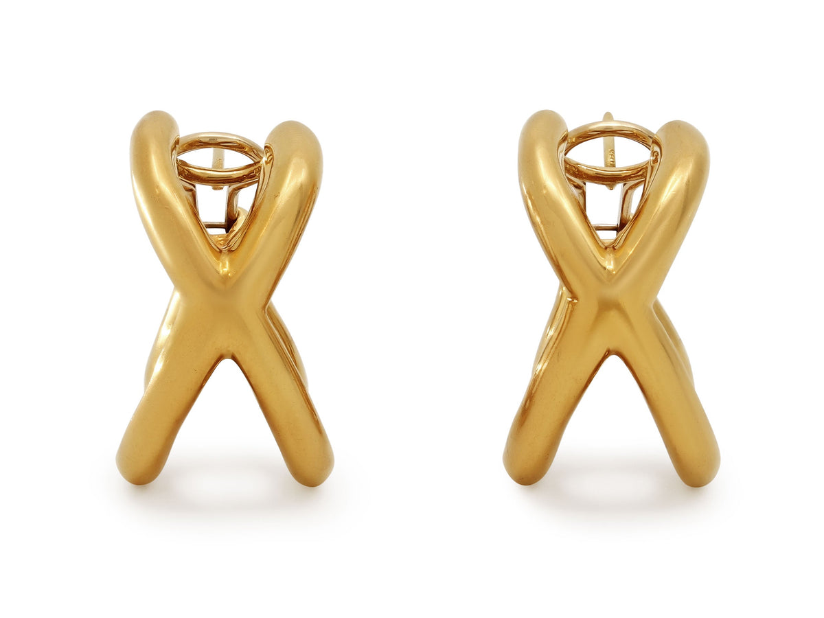 Pendientes 'X' de Donald Claflin de Tiffany & Co. en oro de 18 quilates