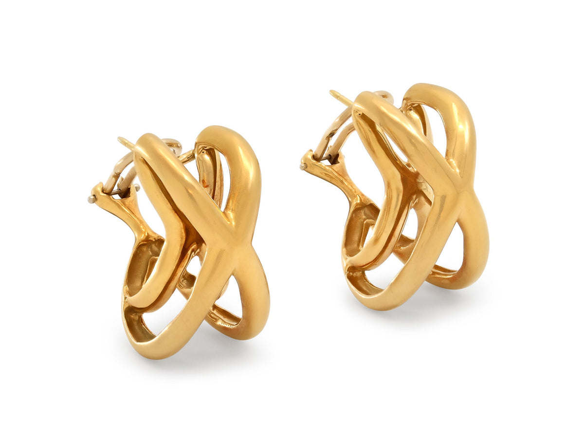Pendientes 'X' de Donald Claflin de Tiffany & Co. en oro de 18 quilates
