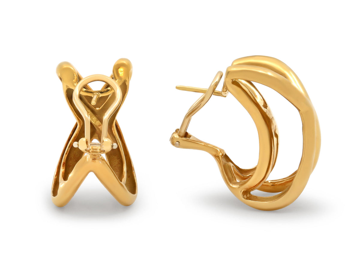 Pendientes 'X' de Donald Claflin de Tiffany & Co. en oro de 18 quilates