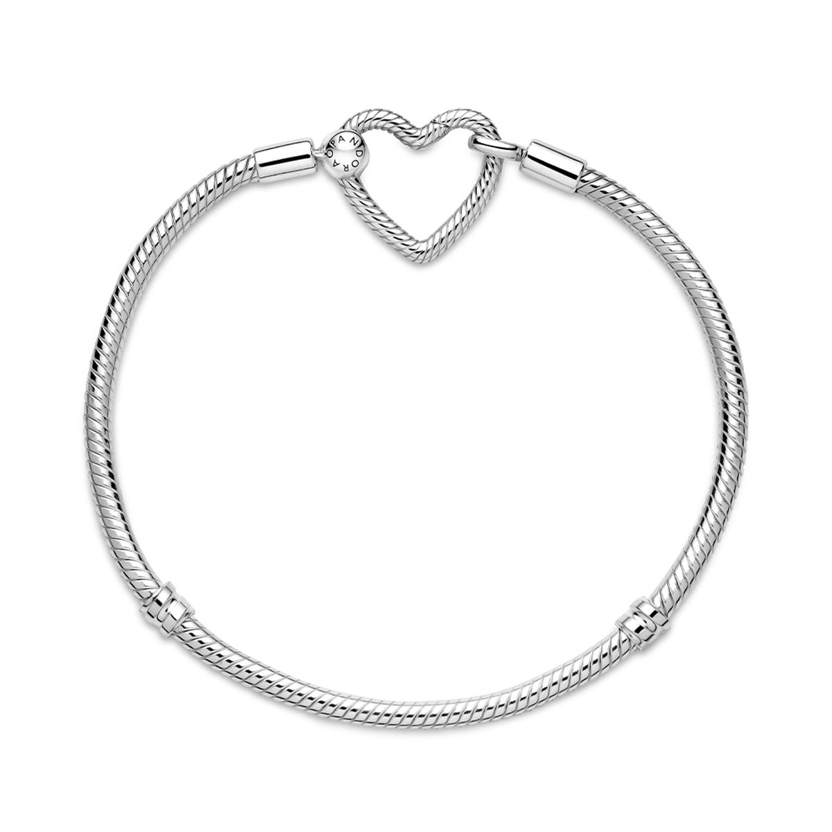 Pulsera de Cadena de Serpiente con Cierre en Forma de Corazón Pandora Moments