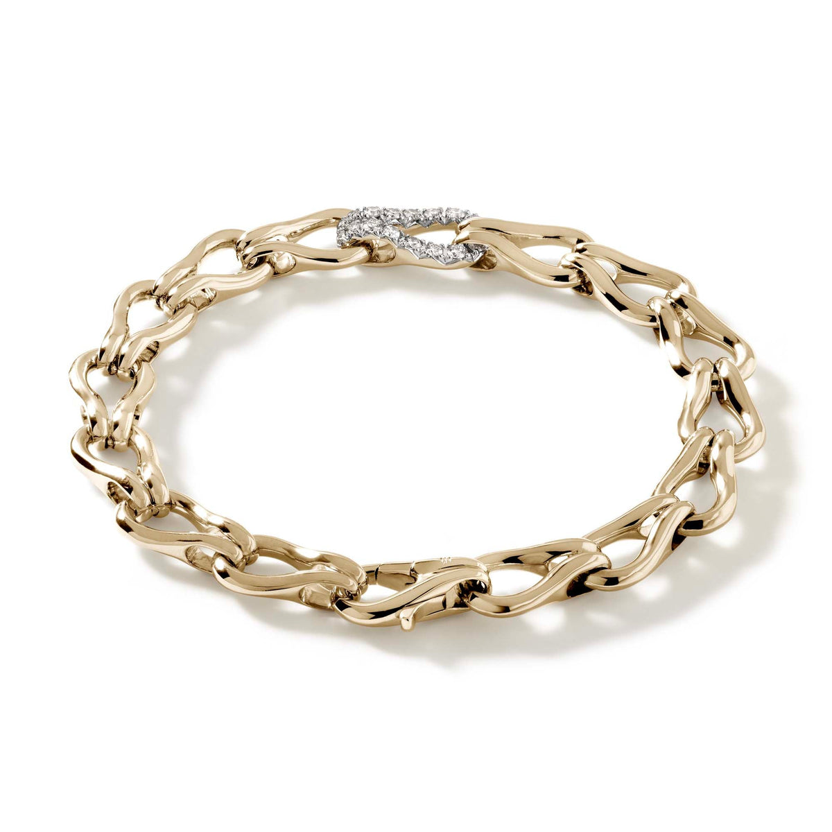 Surf Bracelet, Gold, Diamonds, 8.5MM