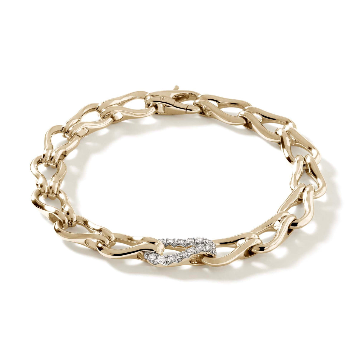 Surf Bracelet, Gold, Diamonds, 8.5MM