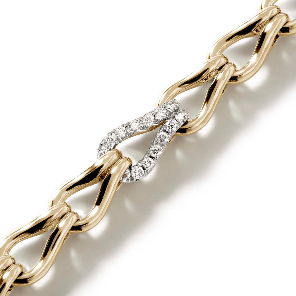 Surf Bracelet, Gold, Diamonds, 8.5MM