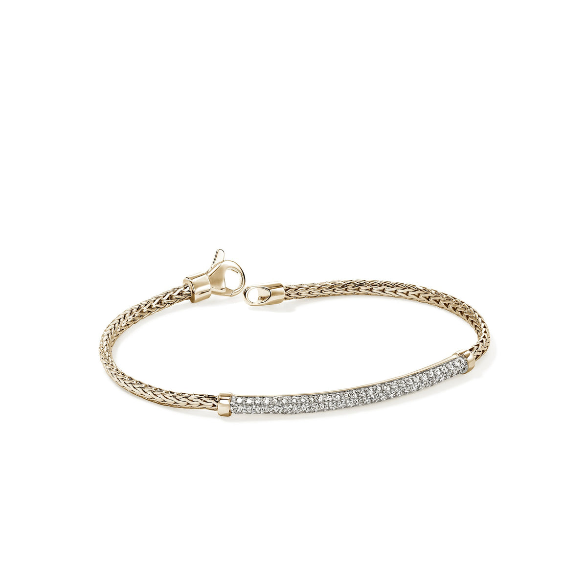 JH Essential Pavé Bracelet, Gold, Diamonds, 2.5MM