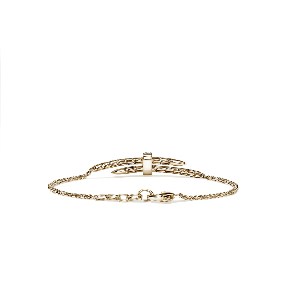 Spear Station Bracelet, Gold, Diamonds