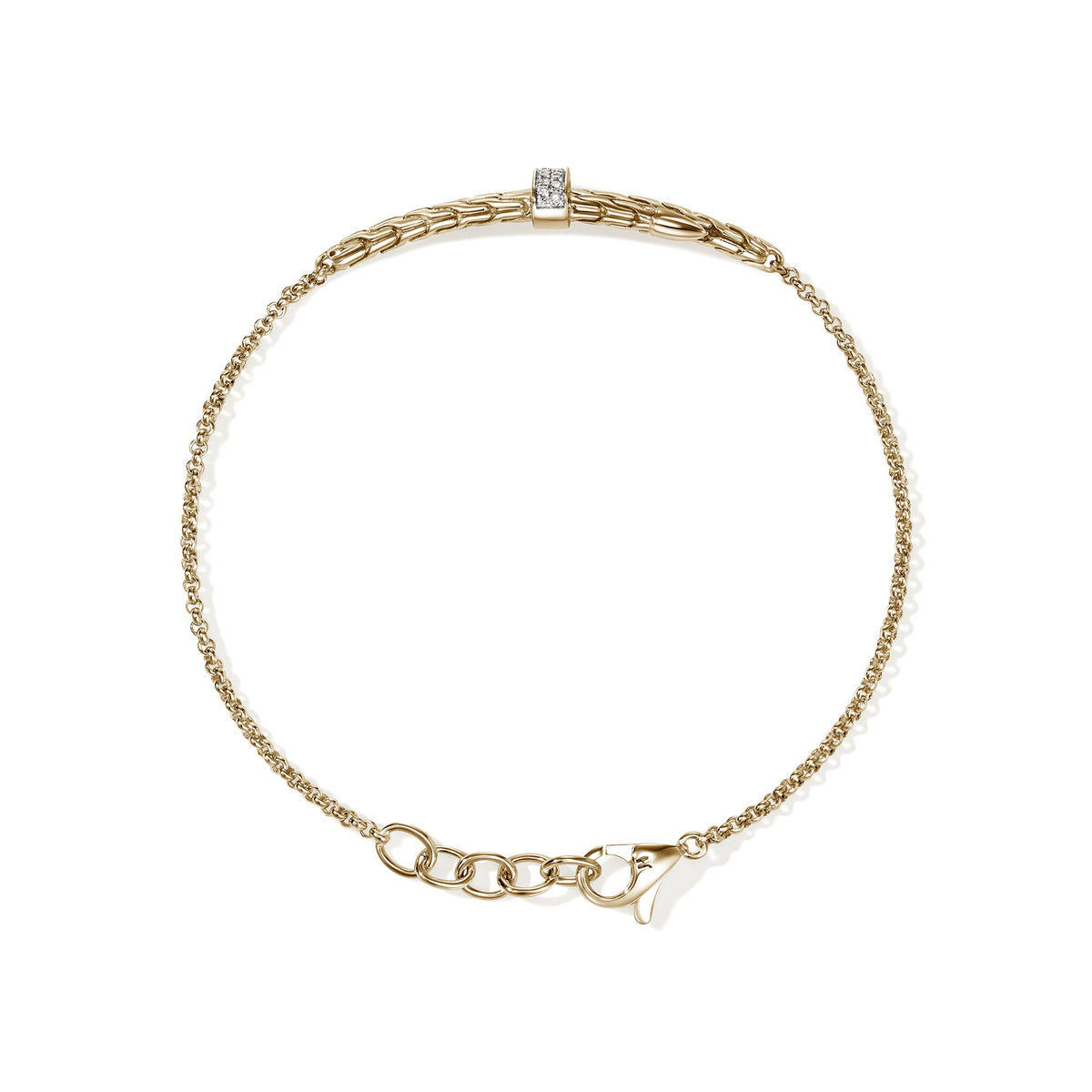 Spear Station Bracelet, Gold, Diamonds