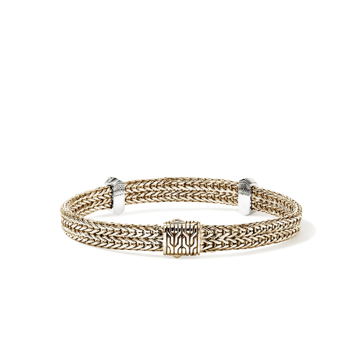 Icon Link Bracelet, Gold, Diamonds, 6MM