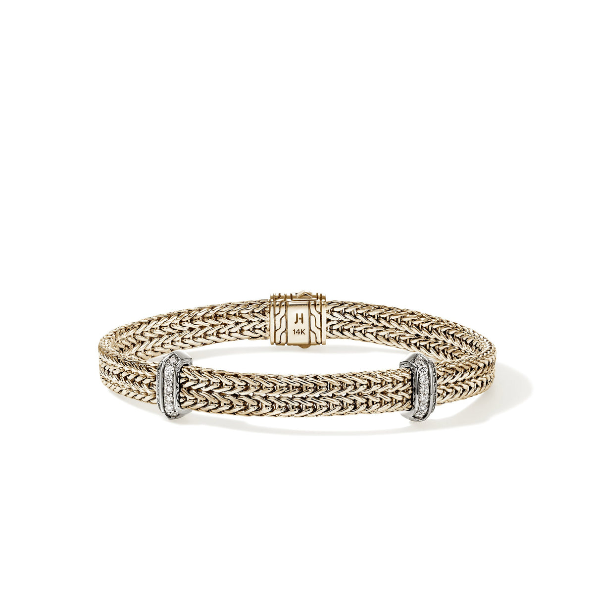 Icon Link Bracelet, Gold, Diamonds, 6MM