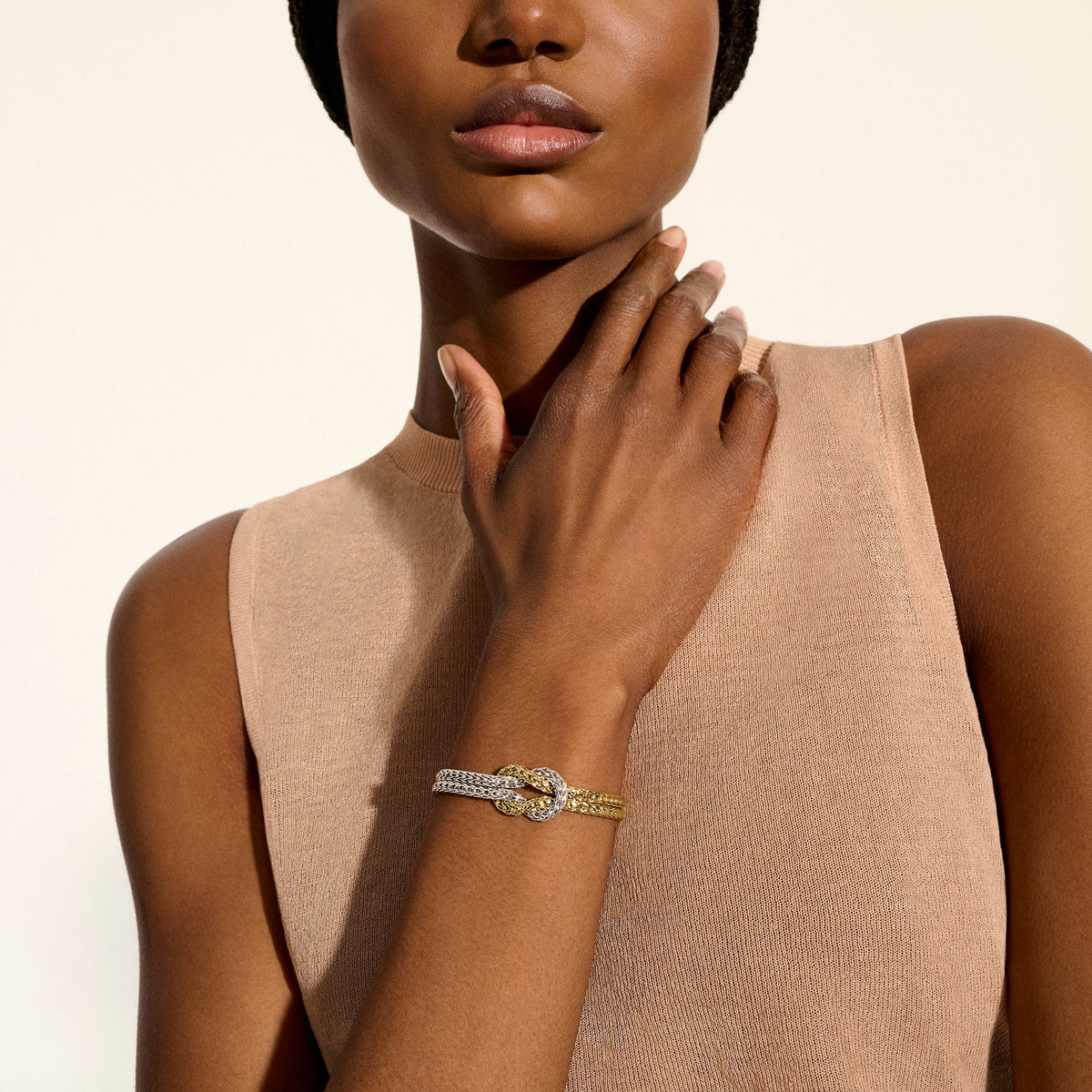 Love Knot Bracelet, Gold, Sterling Silver, 7MM