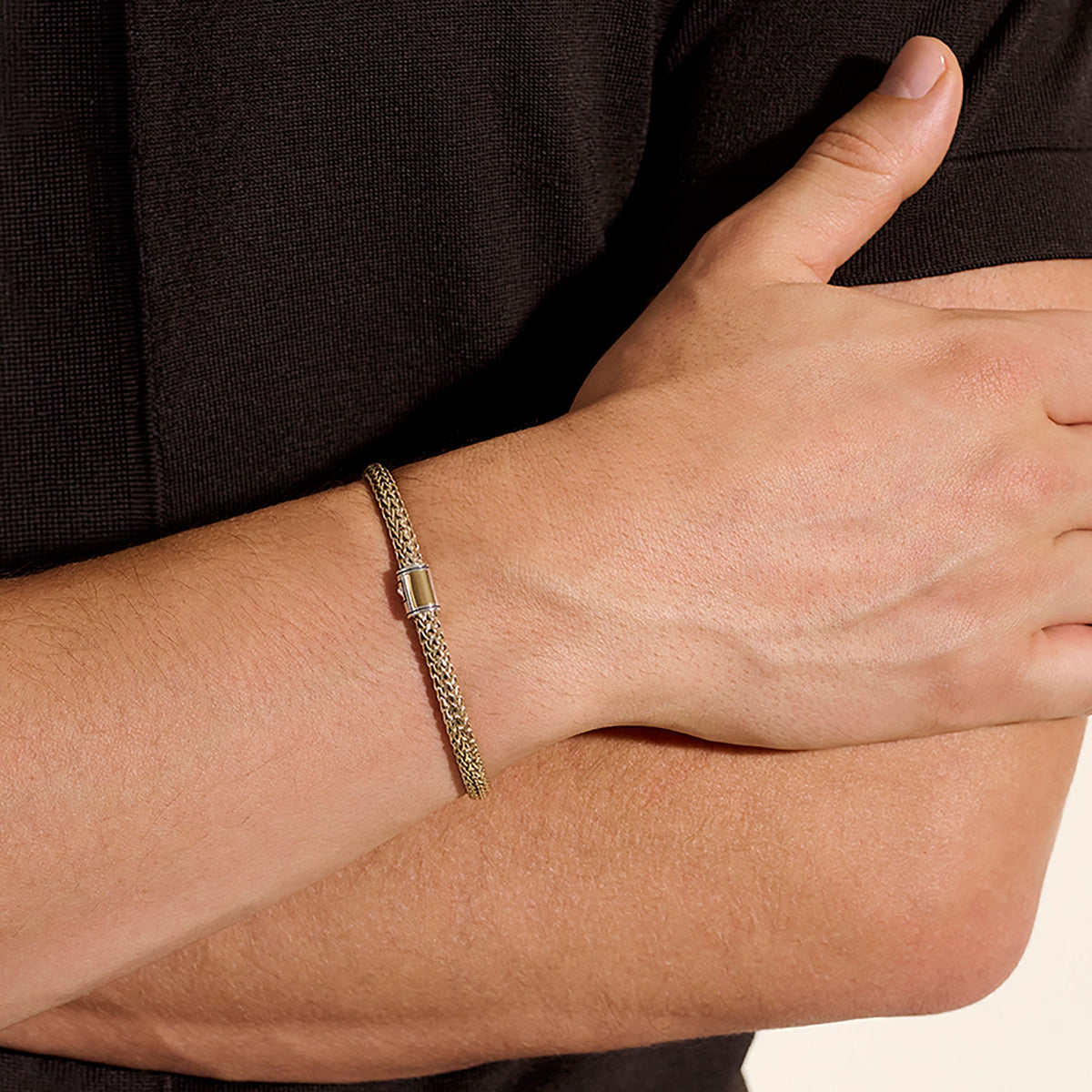 Icon Bracelet, Reversible, Gold, Sterling Silver, 5MM