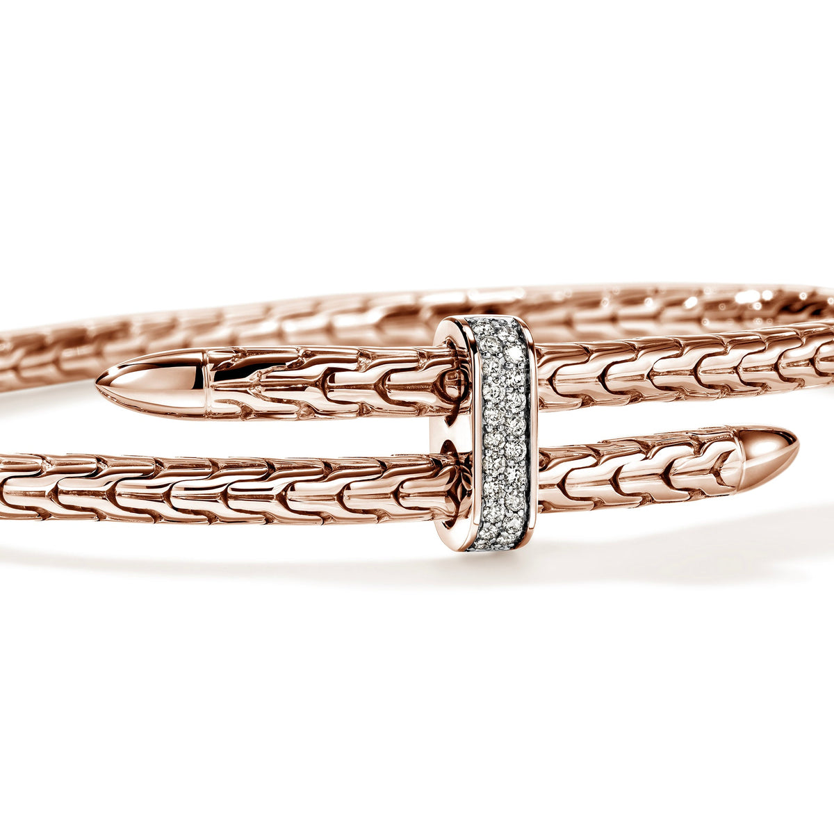 Spear Flex Cuff, Rose Gold, Diamonds, 4MM