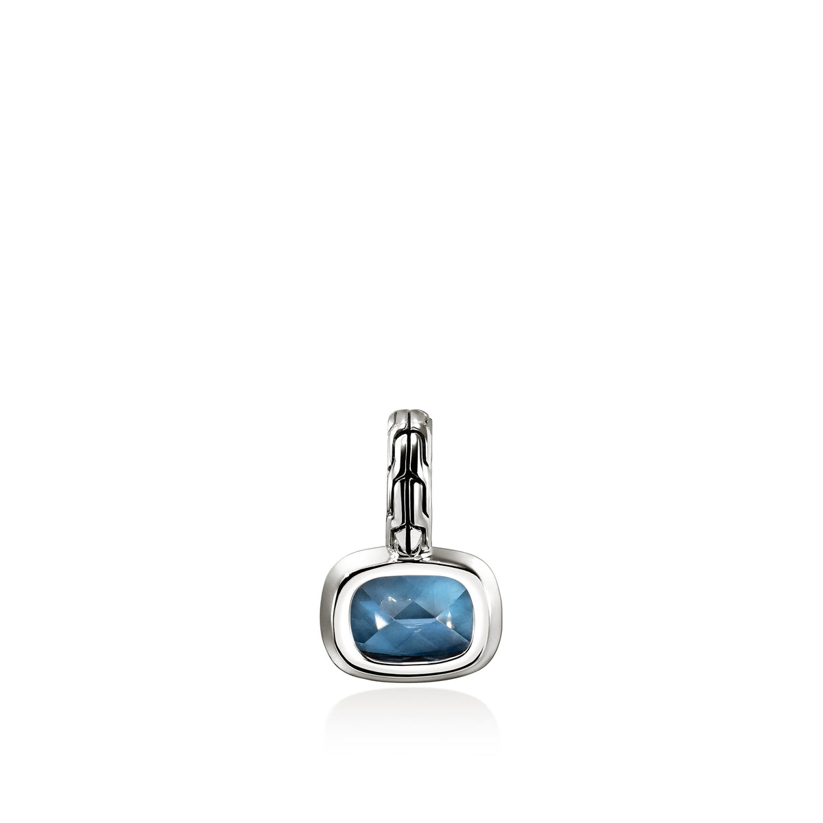 Heishi Gem Charm, Sterling Silver, London Blue Topaz, Diamonds