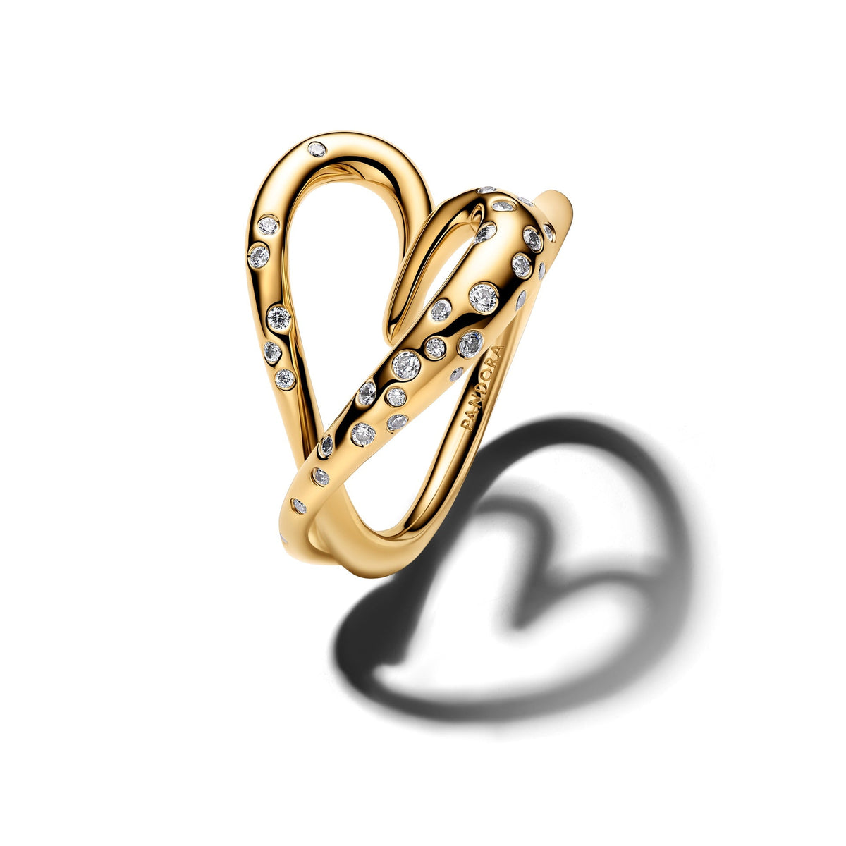 Anillo en Forma de Corazón con Piedras de Pandora
