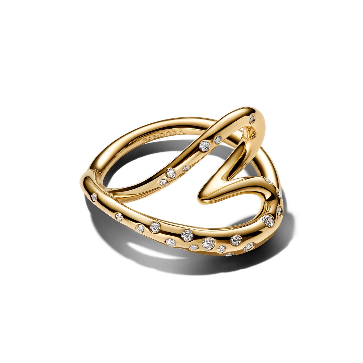 Anillo en Forma de Corazón con Piedras de Pandora