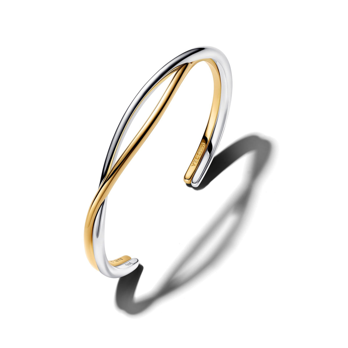 Pandora Entrelazada Pulsera Abierta Bicolor
