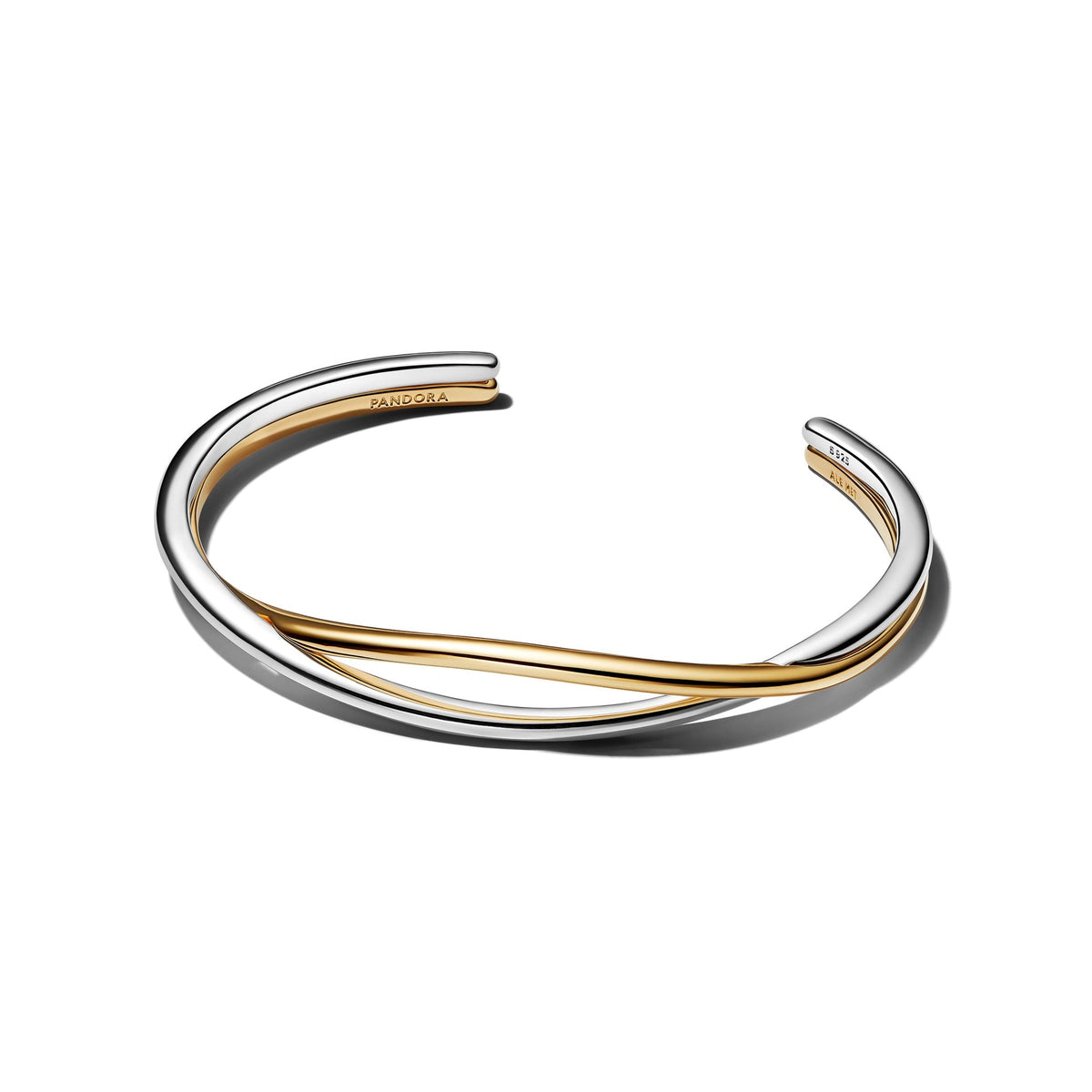Pandora Entrelazada Pulsera Abierta Bicolor